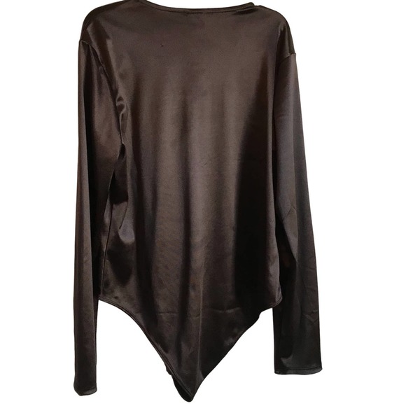 Preowned H&M‎ Brown Low VCut Bodysuit Size L - Picture 2 of 4